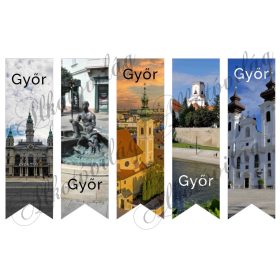   Könyvjelzők GYŐR nevezetességeivel és felirattal - 17x5 cm