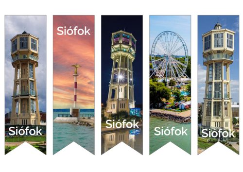 Könyvjelzők SIÓFOK nevezetességeivel és felirattal - 17x5 cm