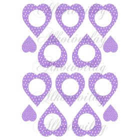   Lila pöttyös szívek üresen - EGYEDI FELIRATTAL IS KÉRHETŐ + SZERKESZTÉSI DÍJÉRT