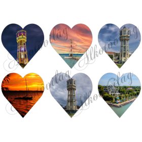 Szívek SIÓFOK nevezetességeivel - 9 cm magas