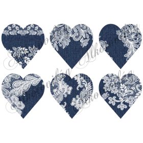 9 cm magas farmer szívek csipke díszítéssel