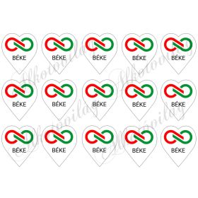 6 cm magas szívek logóval és BÉKE felirattal