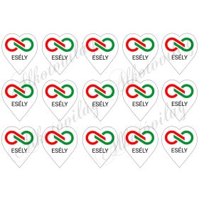 6 cm magas szívek logóval és ESÉLY felirattal