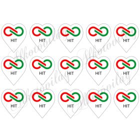 6 cm magas szívek logóval és HIT felirattal