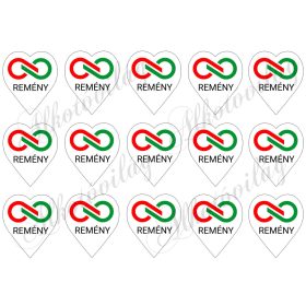 6 cm magas szívek logóval és REMÉNY felirattal