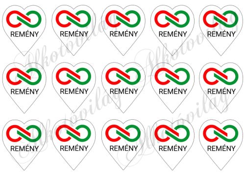 6 cm magas szívek logóval és REMÉNY felirattal