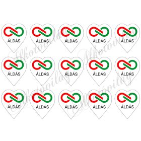 6 cm magas szívek logóval és ÁLDÁS felirattal