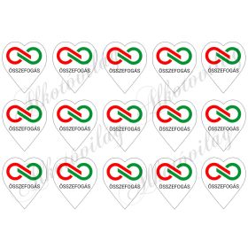 6 cm magas szívek logóval és ÖSSZEFOGÁS felirattal