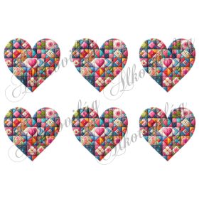 8 cm magas patchwork szívek