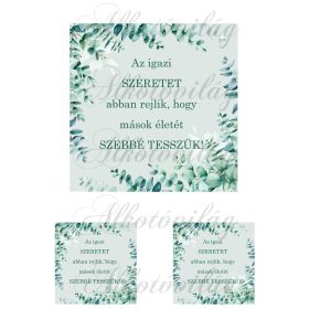 Eukaliptuszos kép idézettel - 16x16 cm