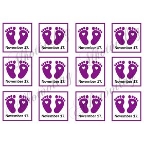 Hűtőmágnes alap koraszülöttek világnapjára - 6 x 6 cm