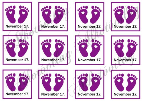 Hűtőmágnes alap koraszülöttek világnapjára - 6 x 6 cm