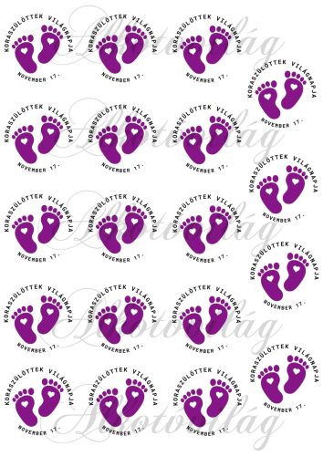 Koraszülöttek világnapja 4,5 cm-es körökön