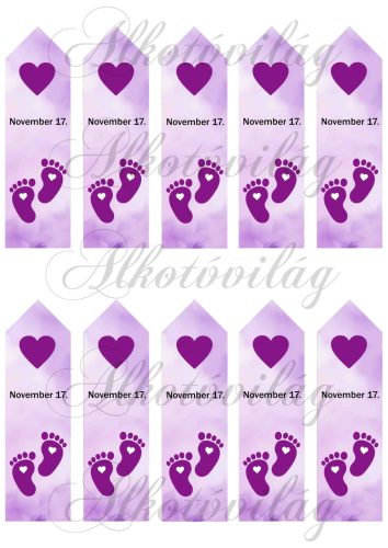 Könyvjelzők koraszülöttek világnapjára - 12 x 3,5 cm