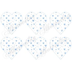 9 cm magas szívek apró kékes szívecskékkel
