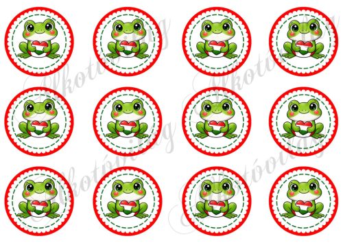 Kokárdák cuki békákkal 6 cm-es körökben