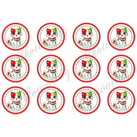 Kokárdák cuki cicákkal 6 cm-es körökben