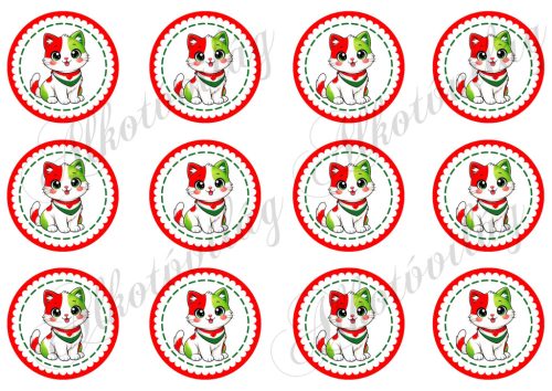 Kokárdák cuki cicákkal 6 cm-es körökben