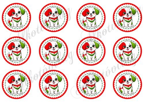 Kokárdák cuki kutyákkal 6 cm-es körökben