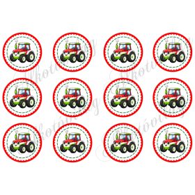 Kokárdák cuki traktorral 6 cm-es körökben