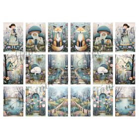   Kedves tavaszi hangulatú képek házikókkal, virágokkal 3 - 6,5 x 4 cm - HŰTŐMÁGNES, AJÁNDÉKKÍSÉGŐ készítéshez