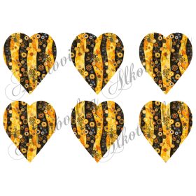 Klimt ihlette szívek virágokkal - 9 cm magas