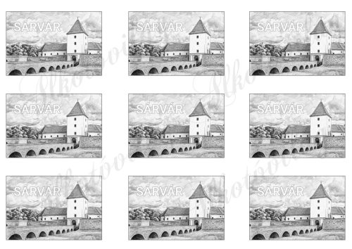 Városok hűtőmágnesre 5 x 8 cm - SÁRVÁR