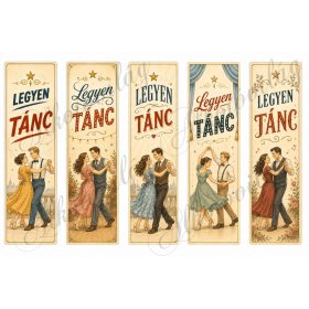   Könyvjelzők - LEGYEN TÁNC felirattal vintage design-nal - 17,5 x 5 cm