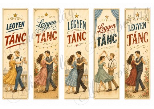Könyvjelzők - LEGYEN TÁNC felirattal vintage design-nal - 17,5 x 5 cm