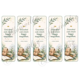  Könyvjelzők ballagásra táskával és könyvekkel - Útravalóul csak annyit... idézettel - 18 x 4,5 cm