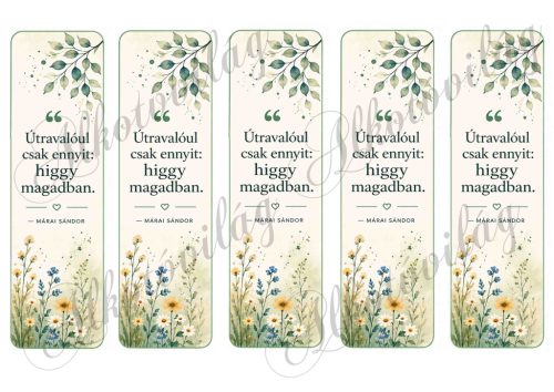 Könyvjelzők ballagásra virágokkal - Útravalóul csak annyit... idézettel - 18 x 4,5 cm