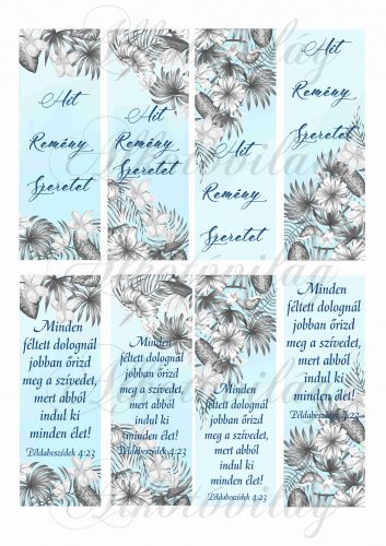 Grey flower bookmark with quotes