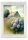 Akvarell stílusú kép keretben gyönyörű hortenziákkal, házzal - 19,5 x 26,5 cm