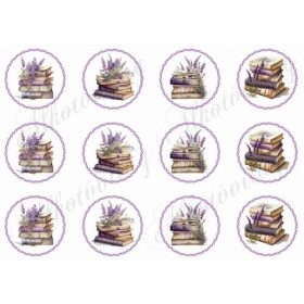 Levendulák könyvekkel csavart körökben