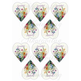   KÉZZEL FESTETT MEZEI VIRÁGOK - SZERETETTEL FELIRATTAL - KICSIBEN