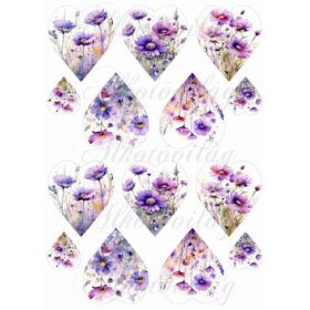 Szívek gyönyörű lila árnyalatú virágokkal - KICSIBEN