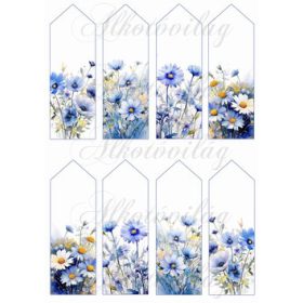 Könyvjelzők kék színű virágokkal