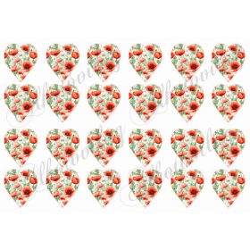 Csodás pipacsos szívek - 4,5 cm