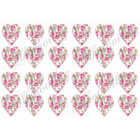 Tulipános szívek pinkes árnyalatban - 4,5 cm