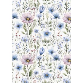 Kékes, lilás tavaszi virágok pasztell színekben