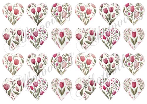 Tulipánok 4,5 cm magas szíveken