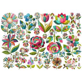 Patchwork virágok különböző méretekben