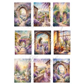 Levendulás tájképes kártyák - 8,5 x 6 cm