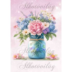   Virágcsokor dunsztosüvegben - PÁRNABLOKK, VÁSZONTÁSKA BLOKK, PATCHWORK BLOKK, UZSONNÁSTASAK BLOKK