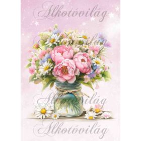   Virágcsokor dunsztosüvegben 3 - PÁRNABLOKK, VÁSZONTÁSKA BLOKK, PATCHWORK BLOKK, UZSONNÁSTASAK BLOKK