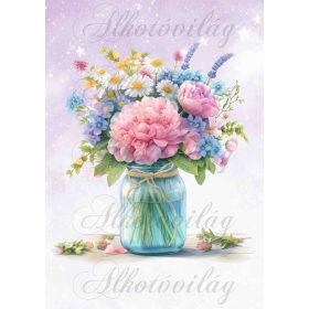   Virágcsokor dunsztosüvegben 7 - PÁRNABLOKK, VÁSZONTÁSKA BLOKK, PATCHWORK BLOKK, UZSONNÁSTASAK BLOKK