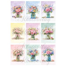   Virágos képek 9 x 6 cm - HŰTŐMÁGNES, AJÁNDÉKKÍSÉGŐ készítéshez