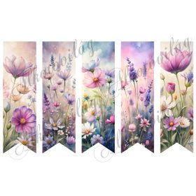 Virágos könyvjelzők nosztalgikus hangulatban - 17 x 5 cm