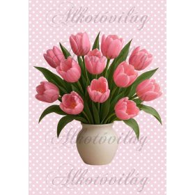   Tulipán vázában - PÁRNABLOKK, VÁSZONTÁSKA BLOKK, PATCHWORK BLOKK, UZSONNÁSTASAK BLOKK