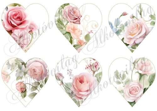 Romantikus rószák 9 cm magas szíveken